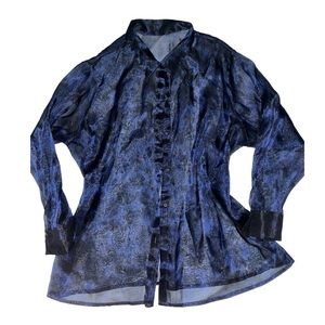 Royal blue sheer button down